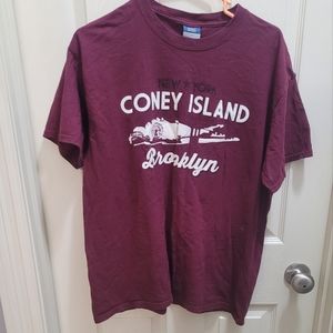 Coney Island maroon tshirt